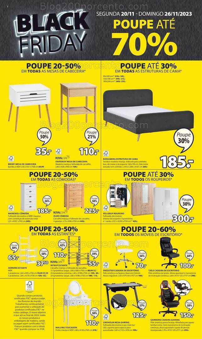 Antevisão Folheto JYSK Black Friday Promoções de 17 a 26 novembro