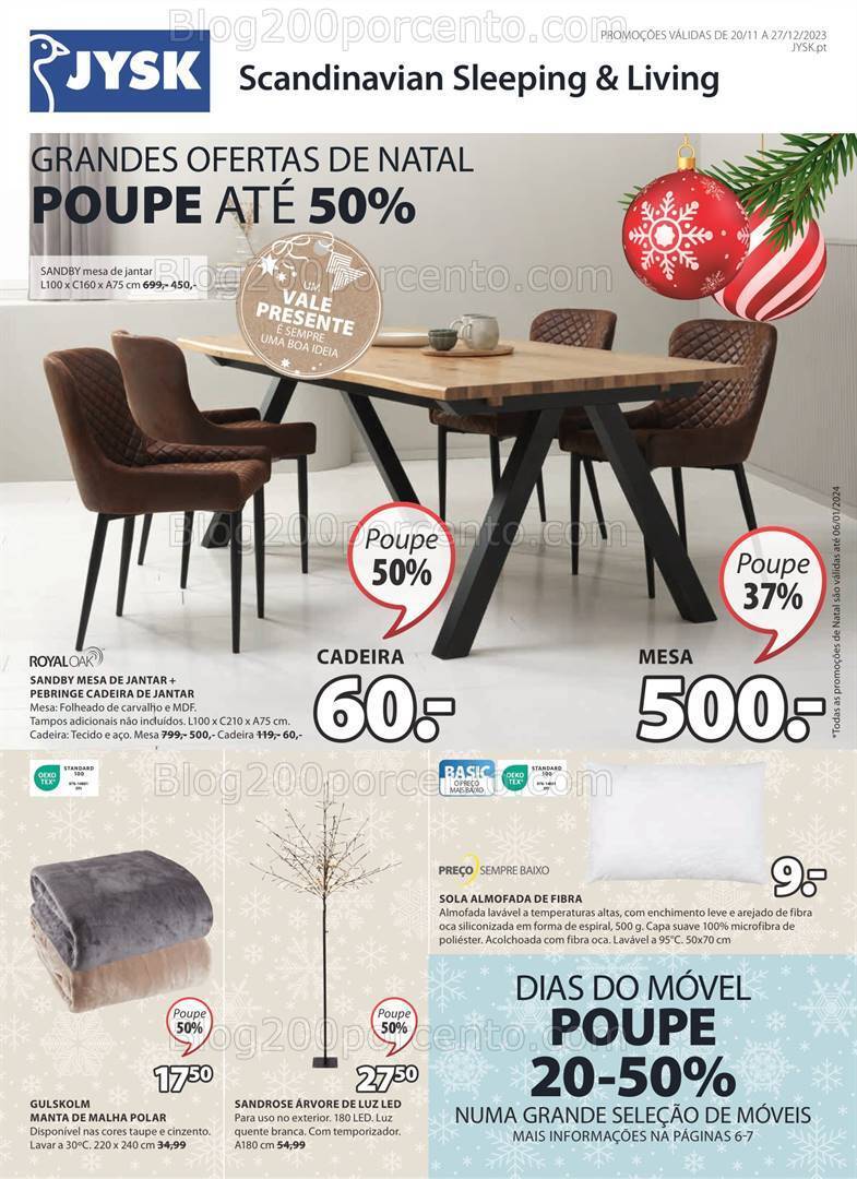 Antevisão Folheto JYSK Natal Promoções até 27 dezembro