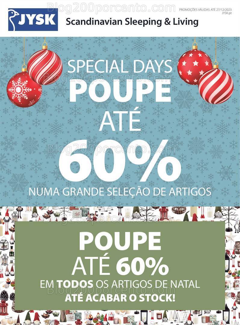 Antevisão Folheto JYSK Natal Promoções de 14 a 27 dezembro