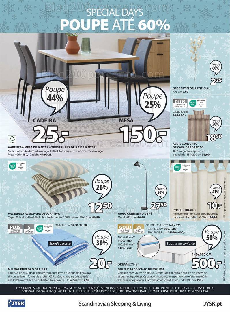 Antevisão Folheto JYSK Natal Promoções de 14 a 27 dezembro