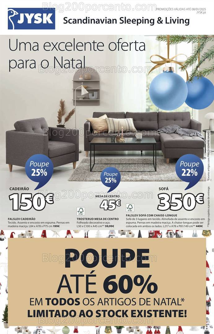Antevisão Folheto JYSK Natal Promoções de 12 dezembro a 8 janeiro
