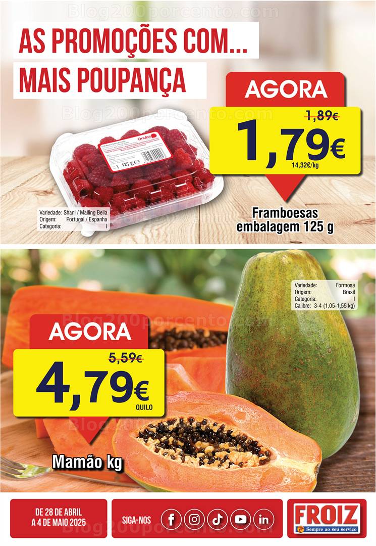 Antevisão Folheto FROIZ Promoções de 28 abril a 4 maio