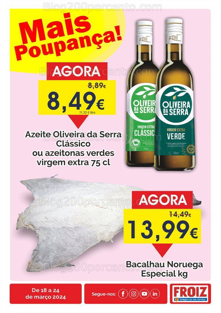 Antevisão Folheto FROIZ Extra Promoções de 18 a 24 março