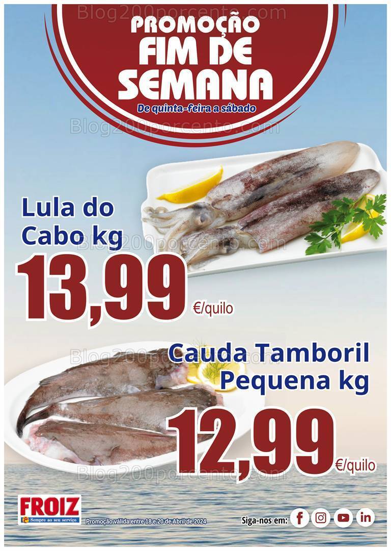 Antevisão Folheto FROIZ Promoções Fim de Semana - 18 a 20 abril