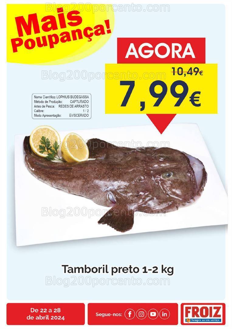 Antevisão Folheto FROIZ Promoções de 22 a 28 abril