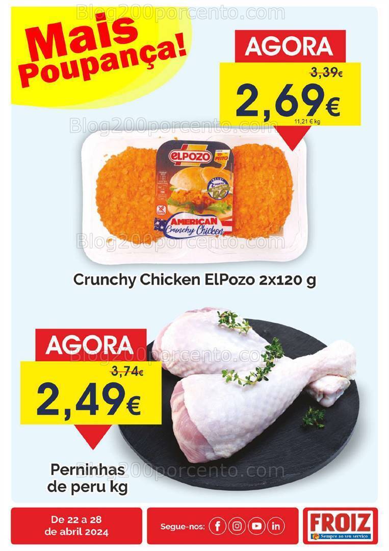 Antevisão Folheto FROIZ Promoções de 22 a 28 abril