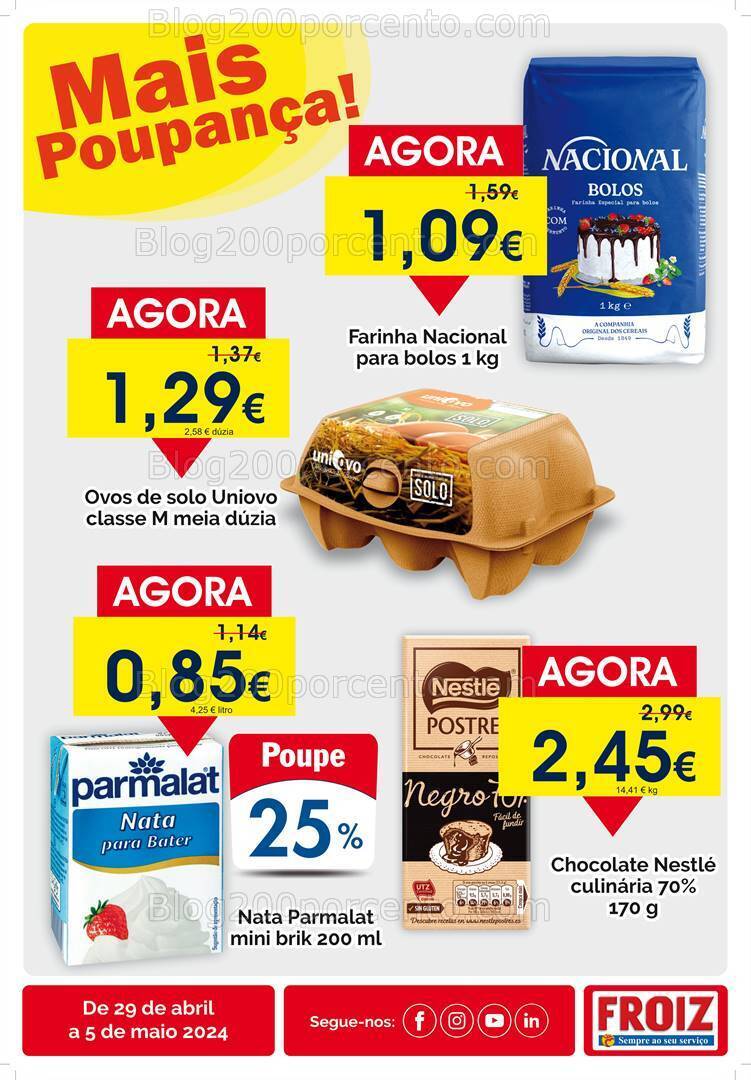 Antevisão Folheto FROIZ Promoções de 29 abril a 5 maio