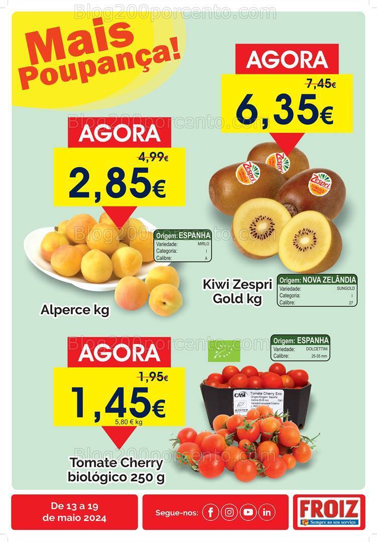 Antevisão Folheto FROIZ Promoções de 13 a 19 maio