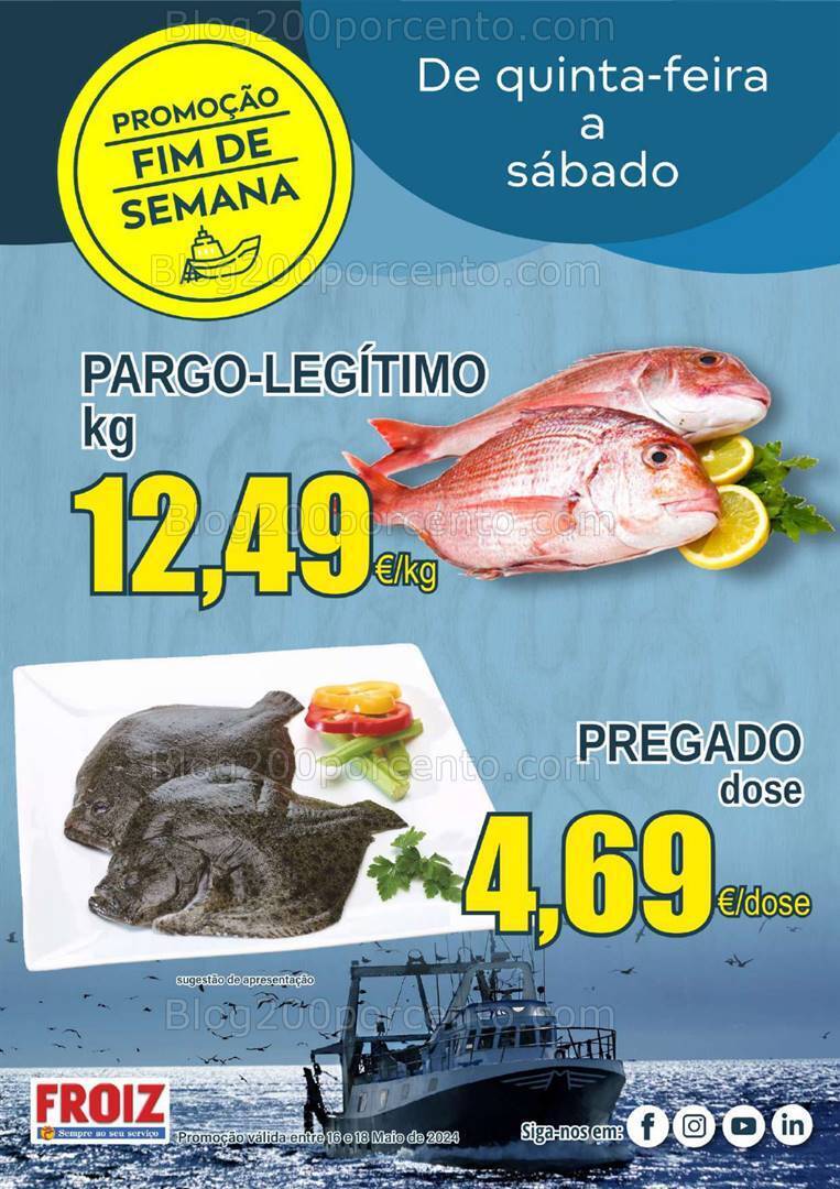 Antevisão Folheto FROIZ Promoções Fim de semana - 16 a 18 maio
