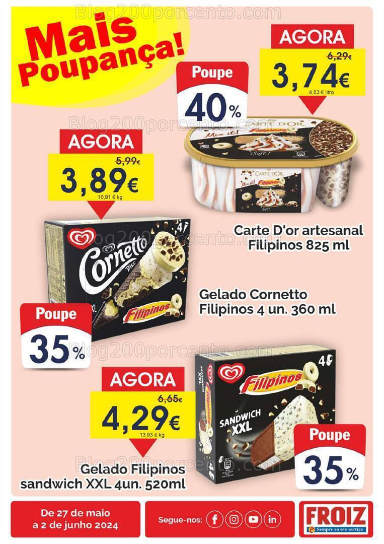 Antevisão Folheto FROIZ Promoções de 27 maio a 2 junho