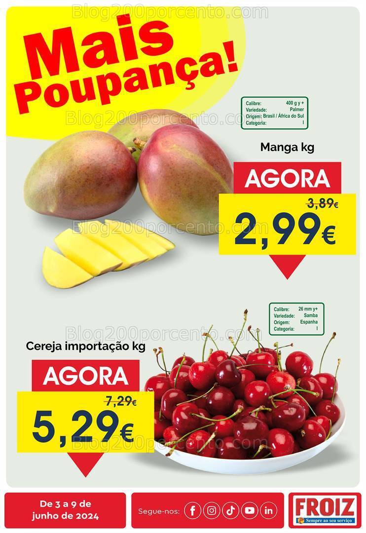 Antevisão Folheto FROIZ Promoções de 3 a 9 junho