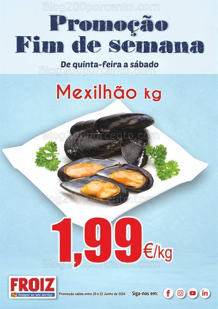 Antevisão Folheto FROIZ Promoções Fim de Semana - 20 a 22 junho