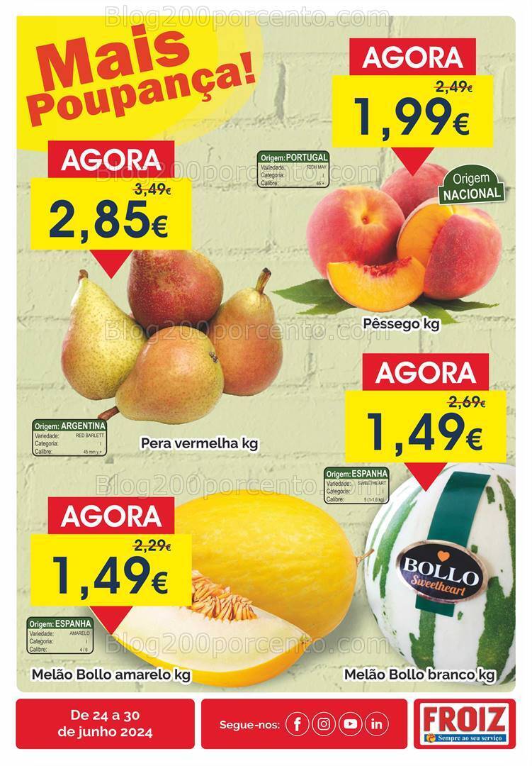 Antevisão Folheto FROIZ Promoções de 24 a 30 junho