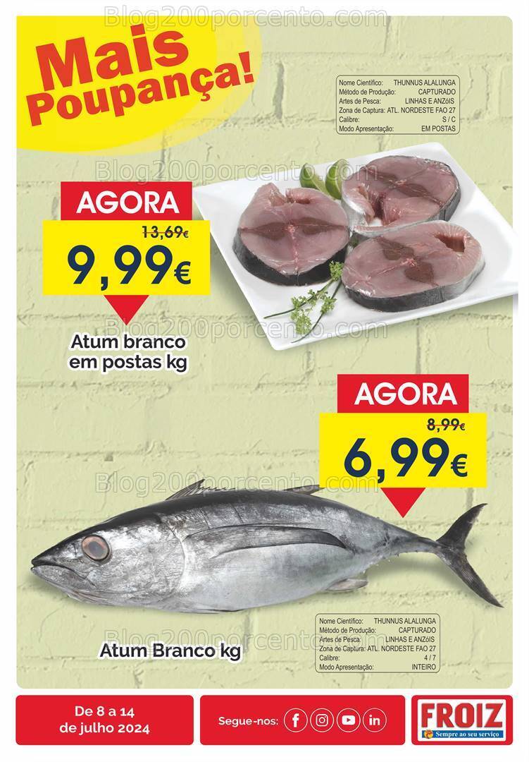 Antevisão Folheto FROIZ Promoções de 8 a 14 julho