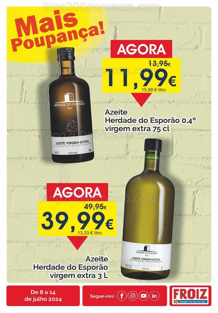Antevisão Folheto FROIZ Promoções de 8 a 14 julho