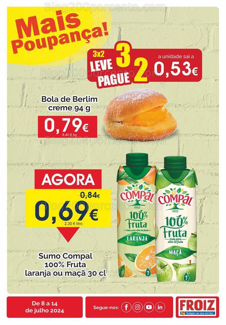 Antevisão Folheto FROIZ Promoções de 8 a 14 julho