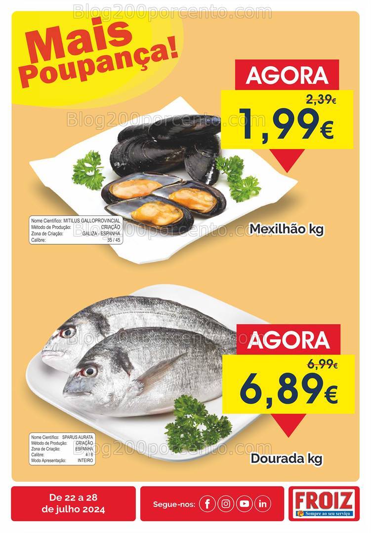 Antevisão Folheto FROIZ Promoções de 22 a 28 julho