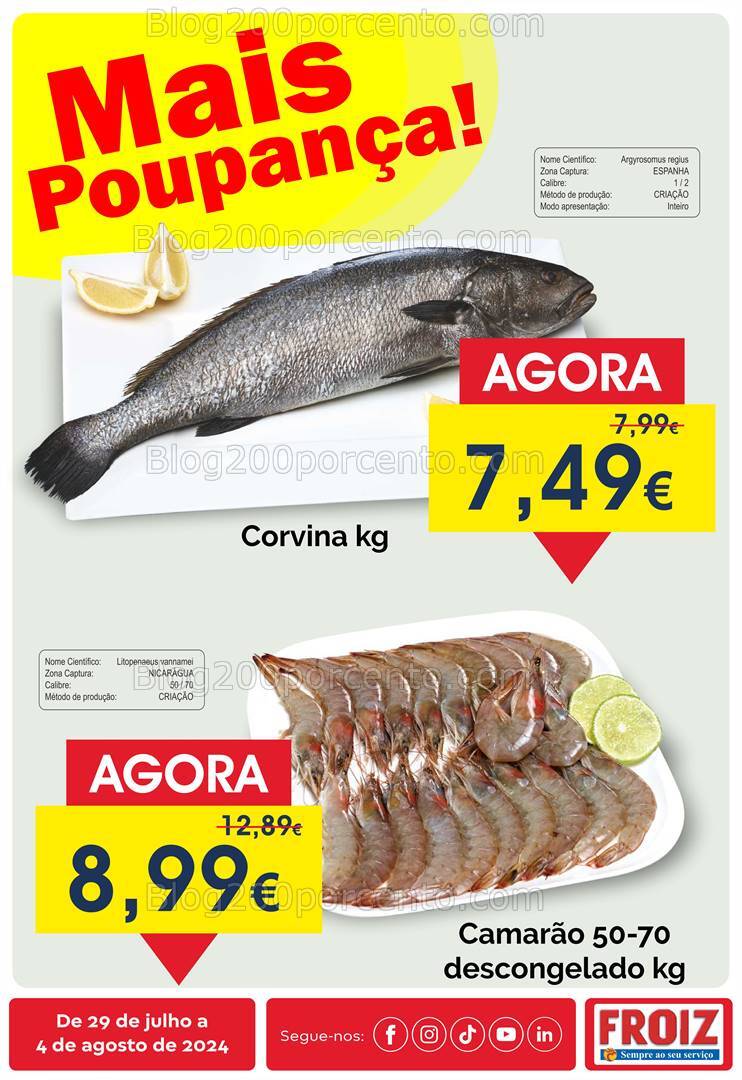 Antevisão Folheto FROIZ Promoções de 29 julho a 4 agosto