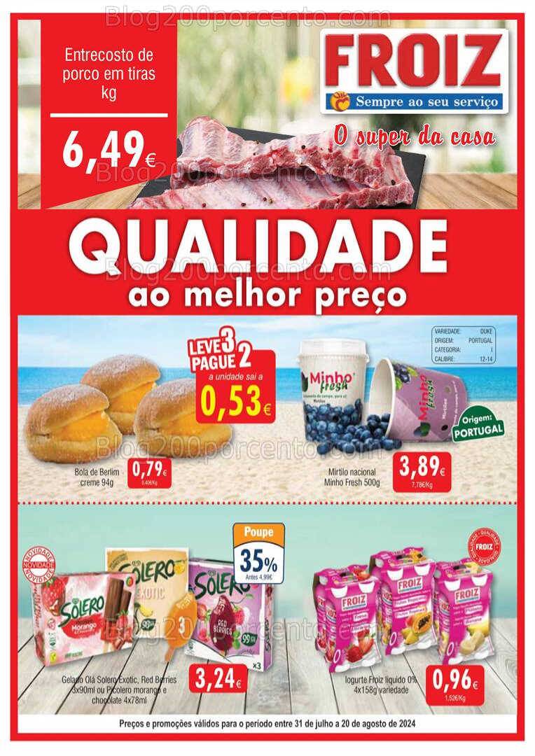 Antevisão Folheto FROIZ Promoções de 31 julho a 20 agosto