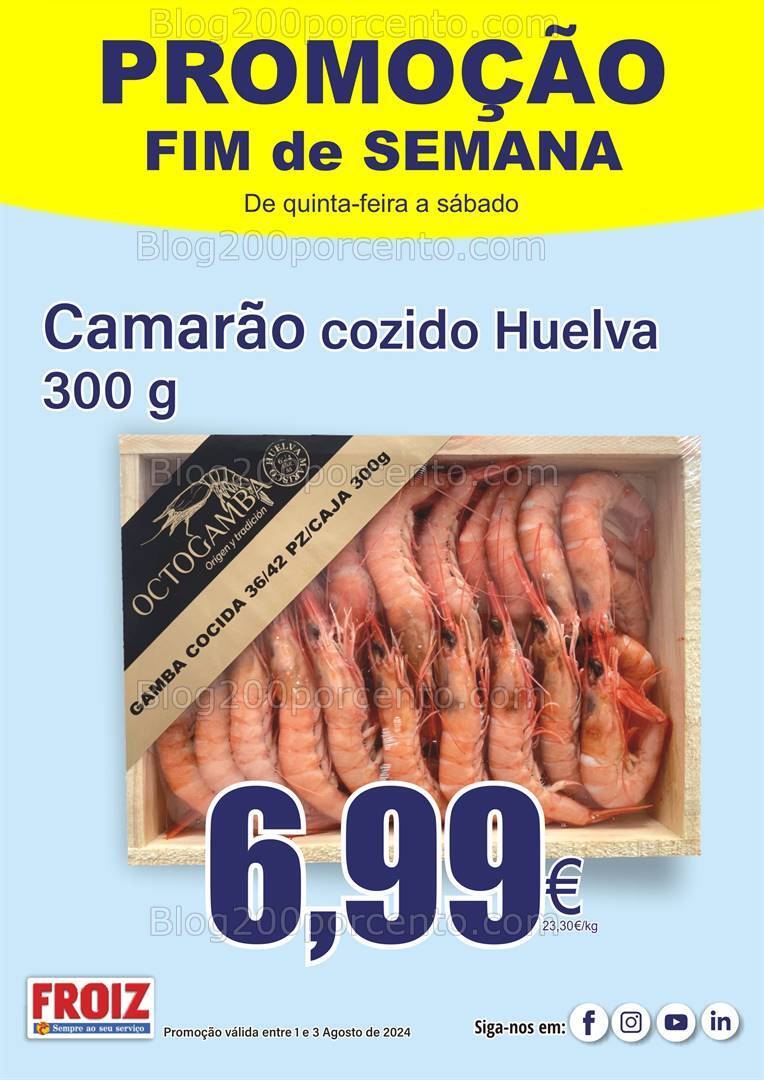 Antevisão Folheto FROIZ Promoções Fim de Semana - 1 a 3 agosto