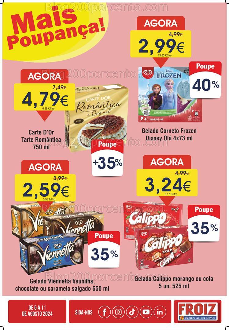 Antevisão Folheto FROIZ Promoções de 5 a 11 agsoto
