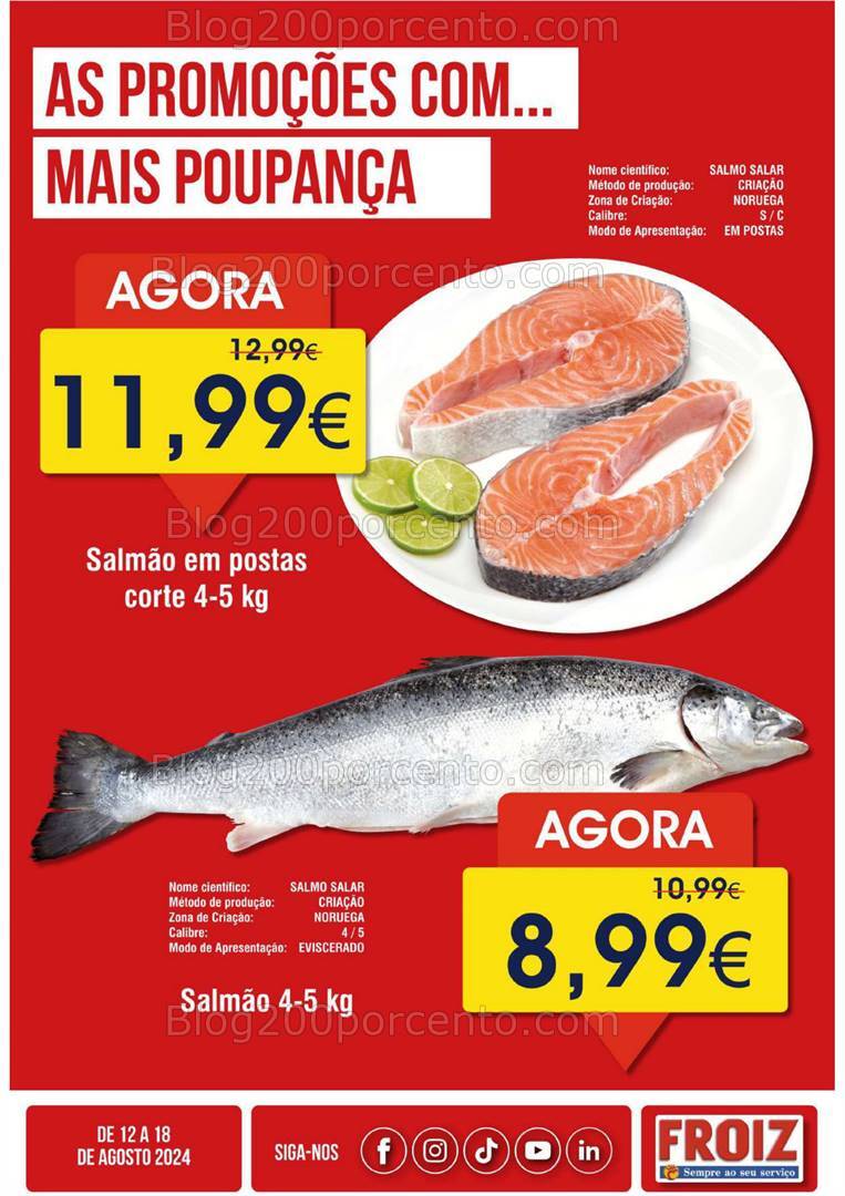 Antevisão Folheto FROIZ Promoções de 12 a 18 agosto
