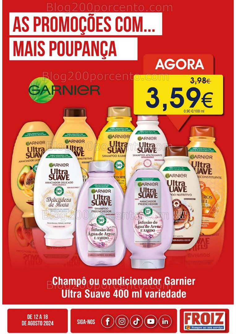 Antevisão Folheto FROIZ Promoções de 12 a 18 agosto