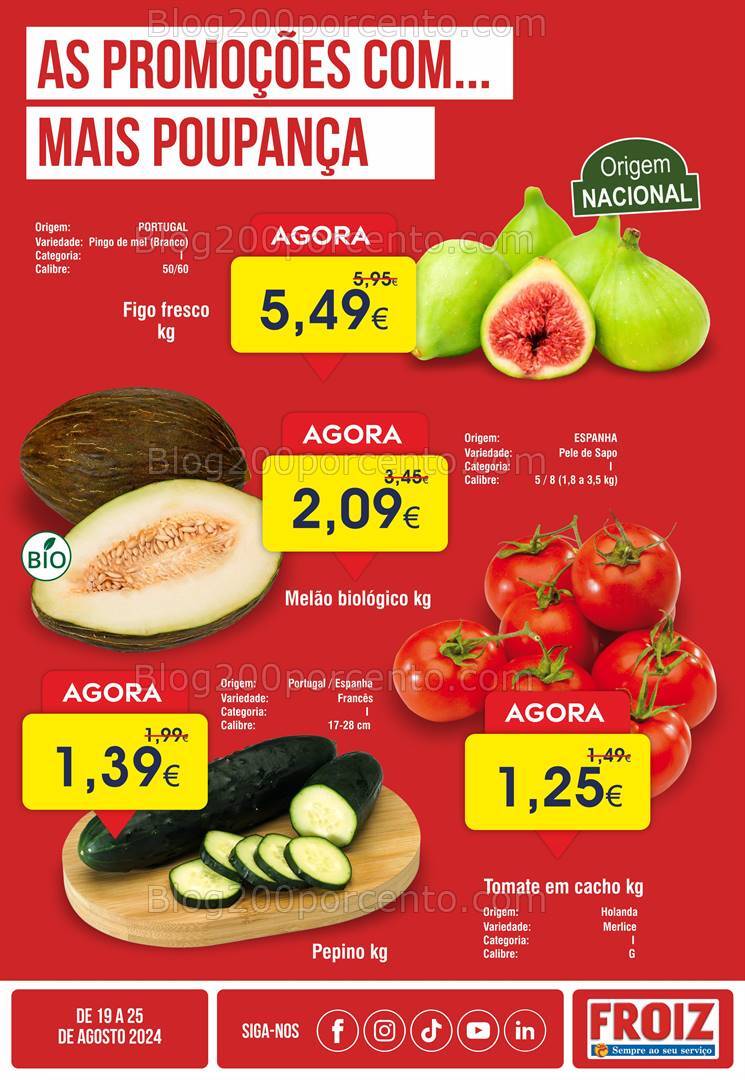 Antevisão Folheto FROIZ Promoções de 19 a 25 agosto