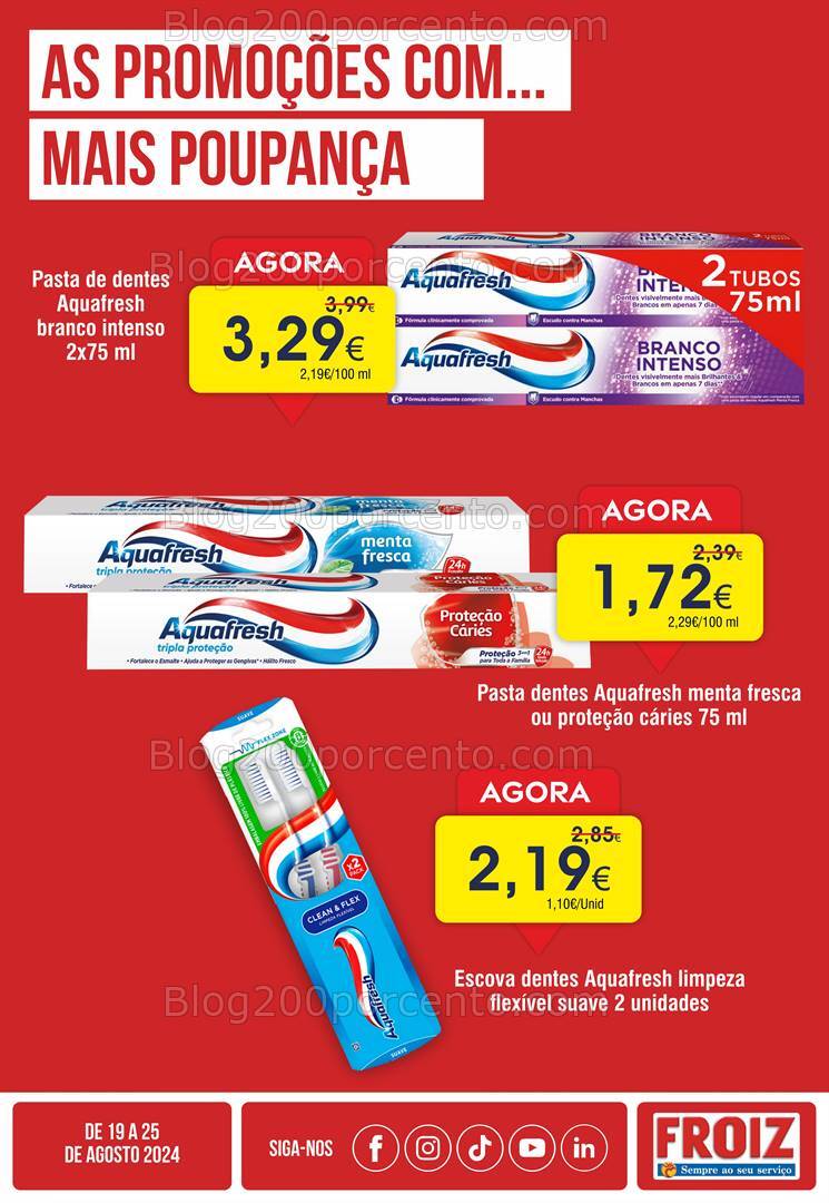 Antevisão Folheto FROIZ Promoções de 19 a 25 agosto