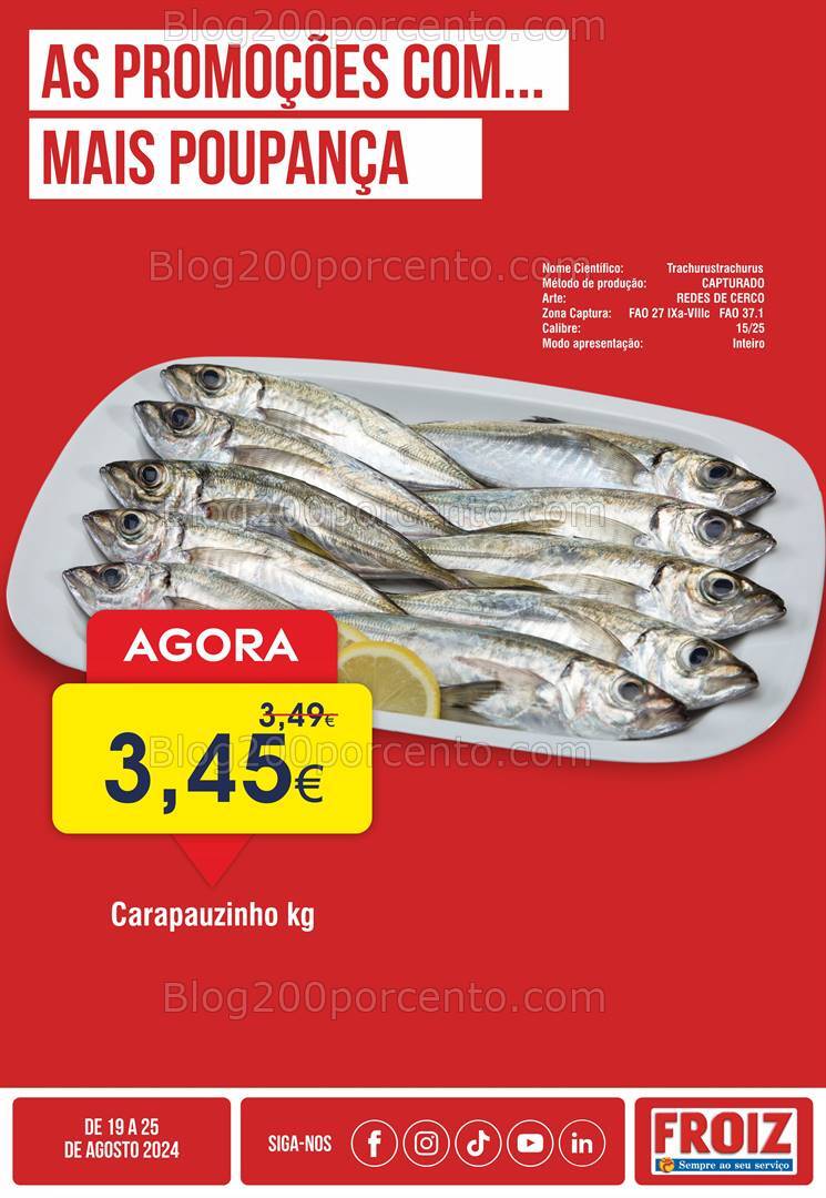 Antevisão Folheto FROIZ Promoções de 19 a 25 agosto