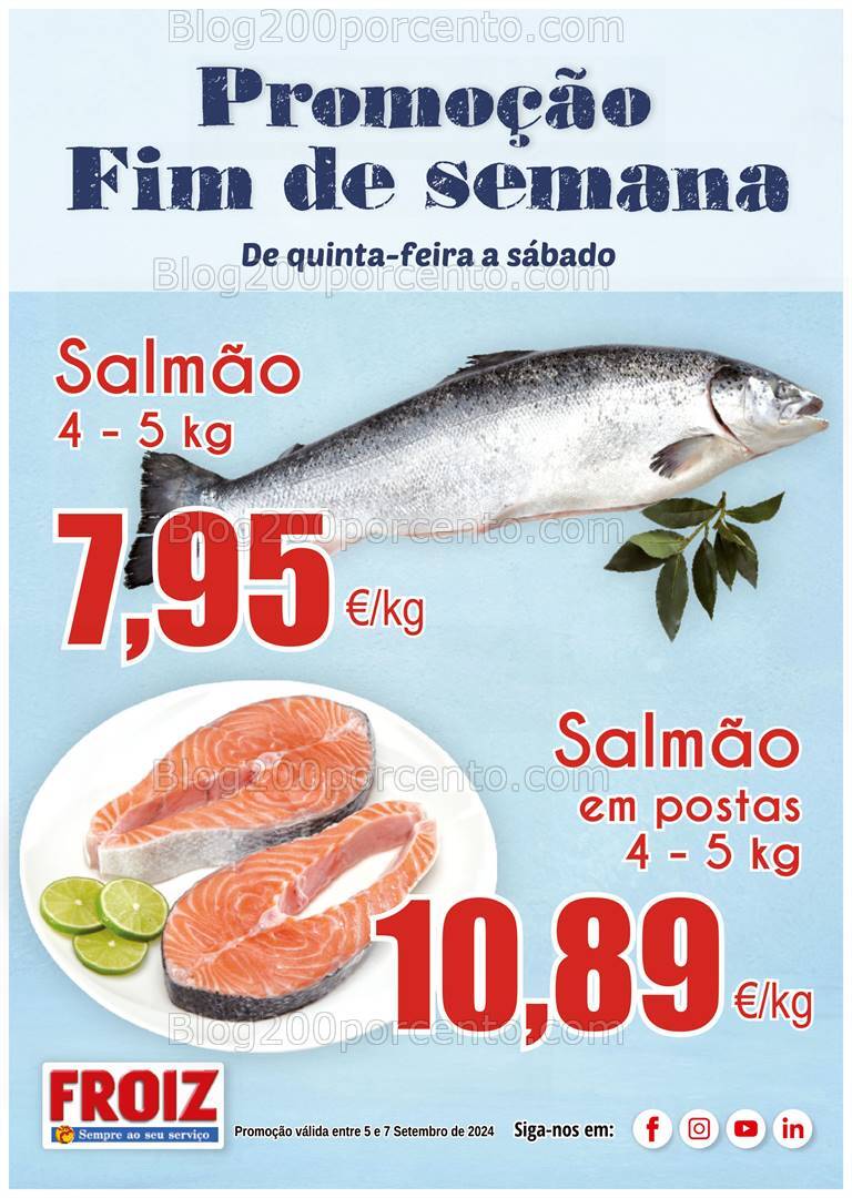 Antevisão Folheto FROIZ Promoções Fim de Semana - 5 a 7 setembro