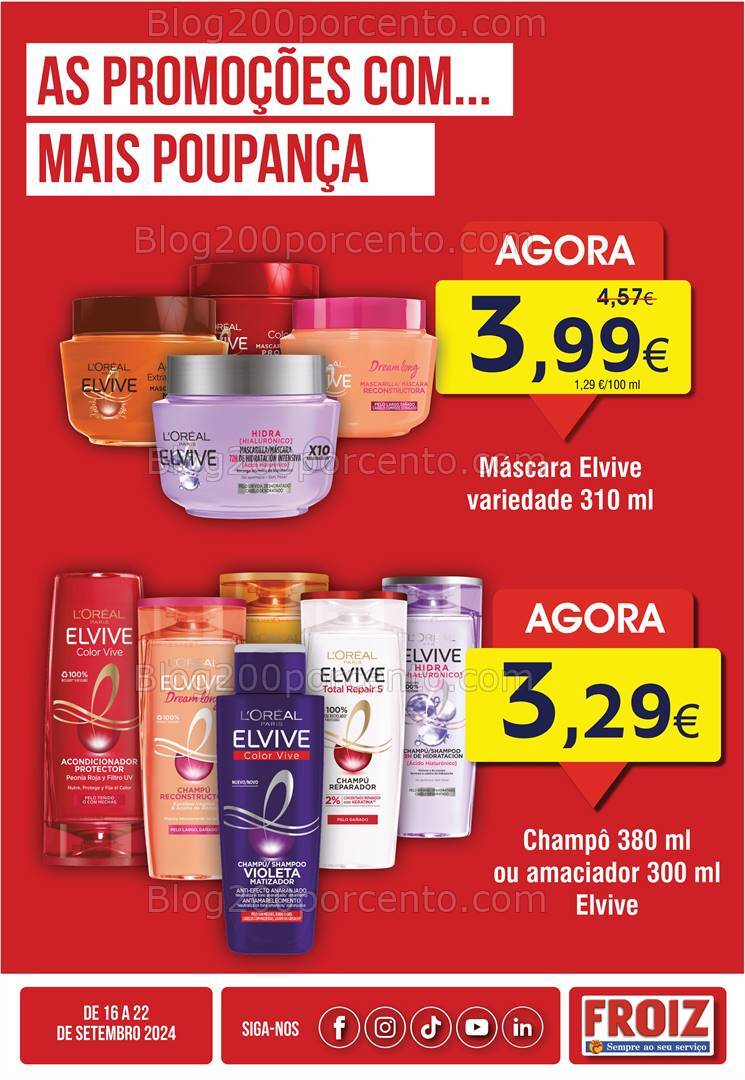 Antevisão Folheto FROIZ Supermercado Promoções de 16 a 22 setembro