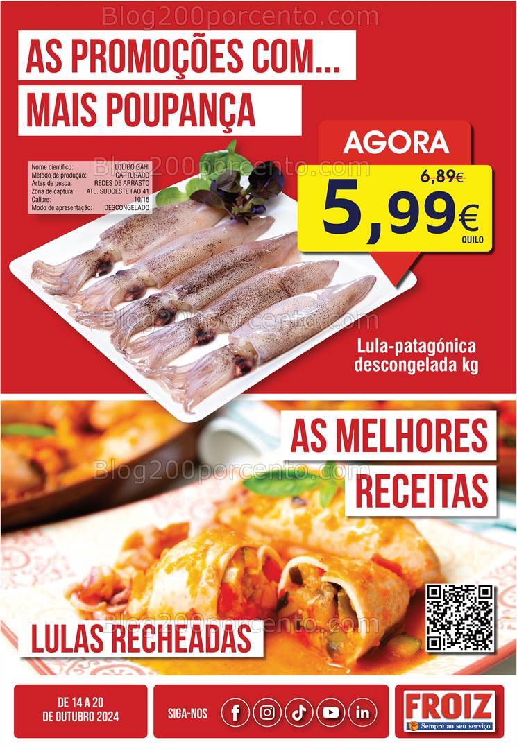 Antevisão Folheto FROIZ Promoções de 14 a 20 outubro