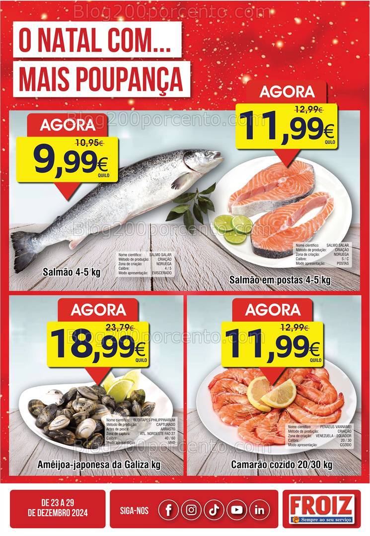 Antevisão Folheto FROIZ Natal Promoções de 23 a 29 dezembro