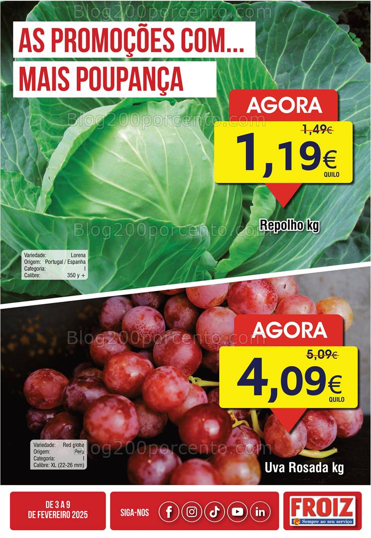 Antevisão Folheto FROIZ Promoções de 3 a 9 fevereiro