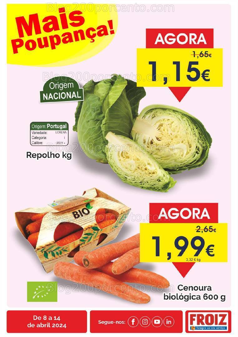Antevisão Folheto FROIZ Promoções da semana - 8 a 14 abril