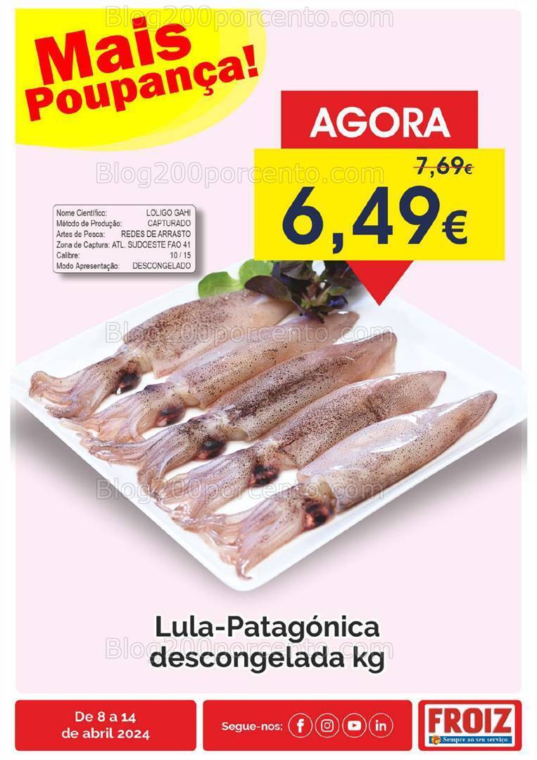 Antevisão Folheto FROIZ Promoções da semana - 8 a 14 abril