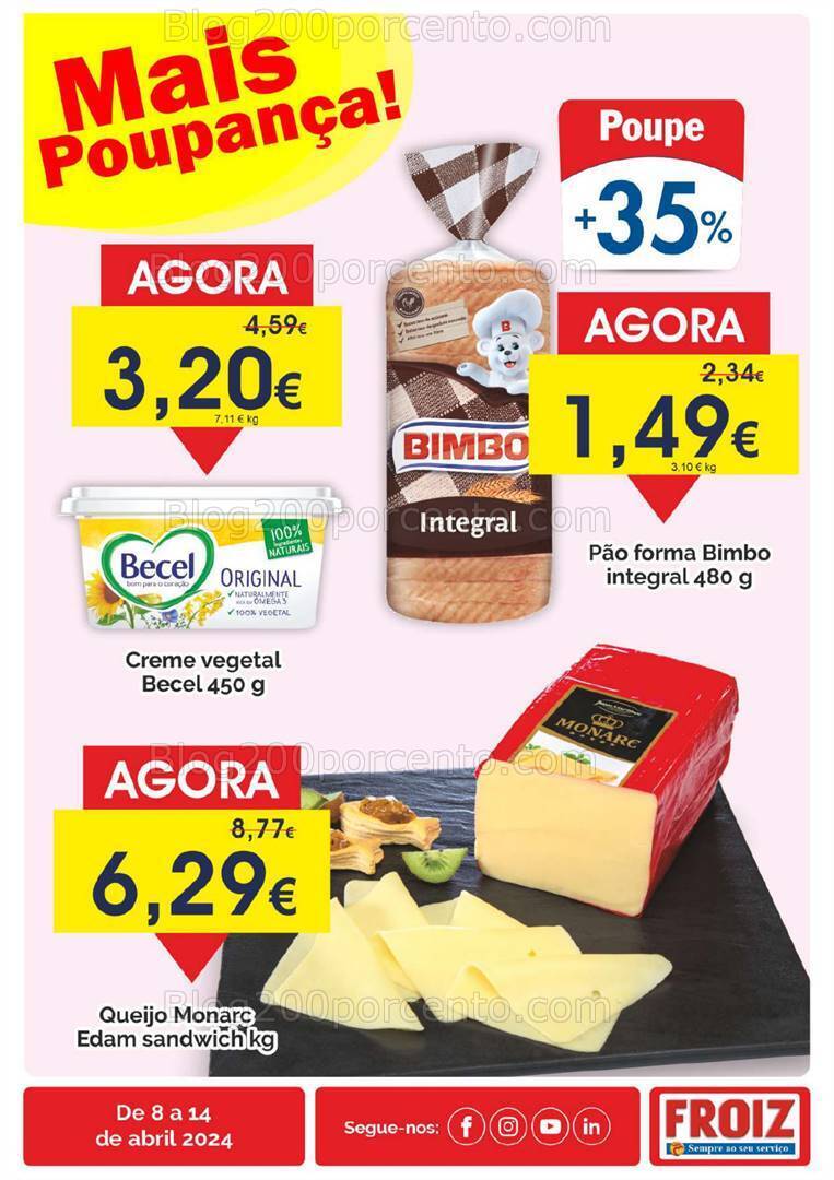Antevisão Folheto FROIZ Promoções da semana - 8 a 14 abril