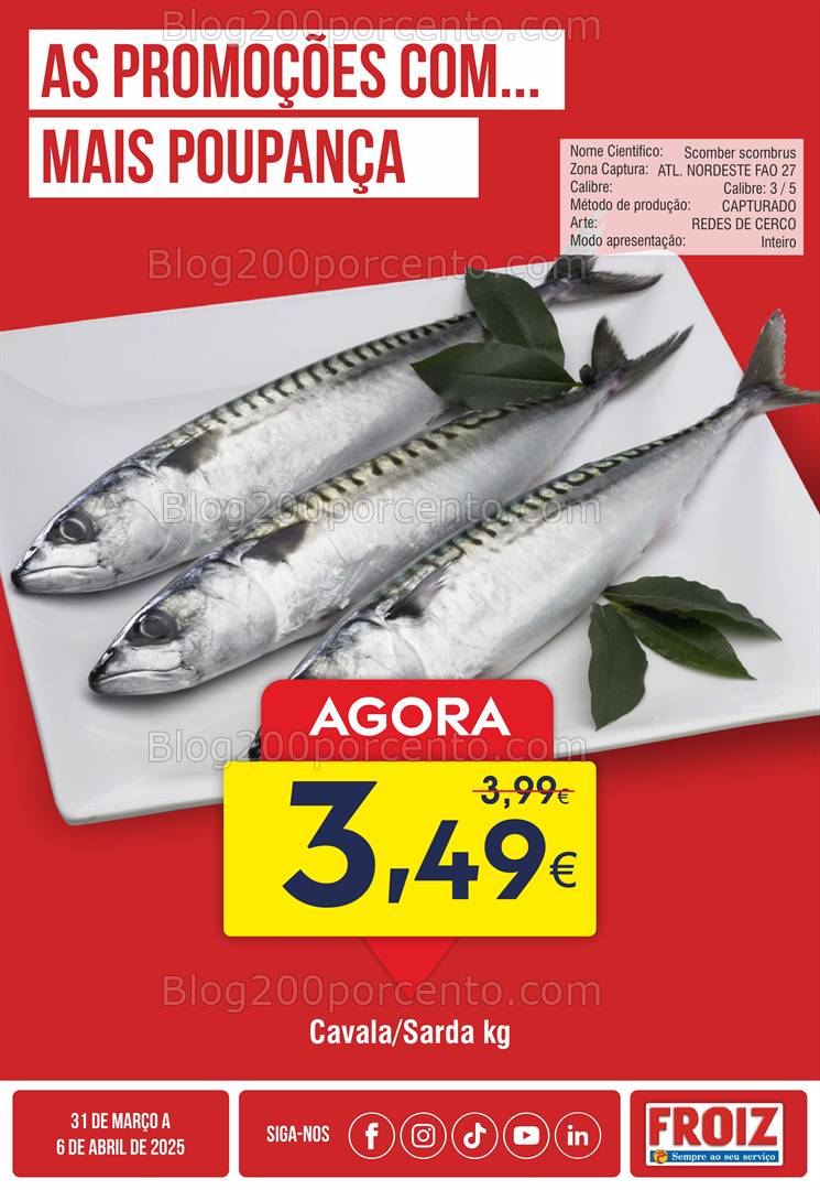 Antevisão Folheto FROIZ Promoções de 31 março a 6 abril