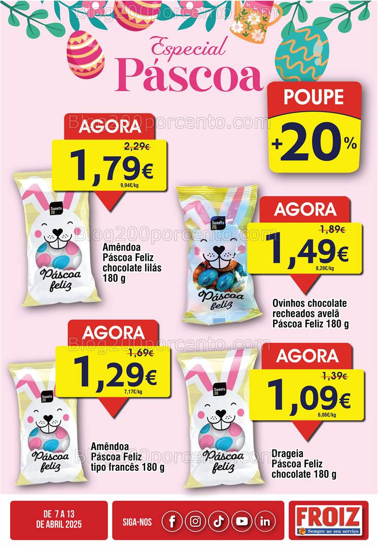 Antevisão Folheto FROIZ Páscoa Promoções de 7 a 13 abril