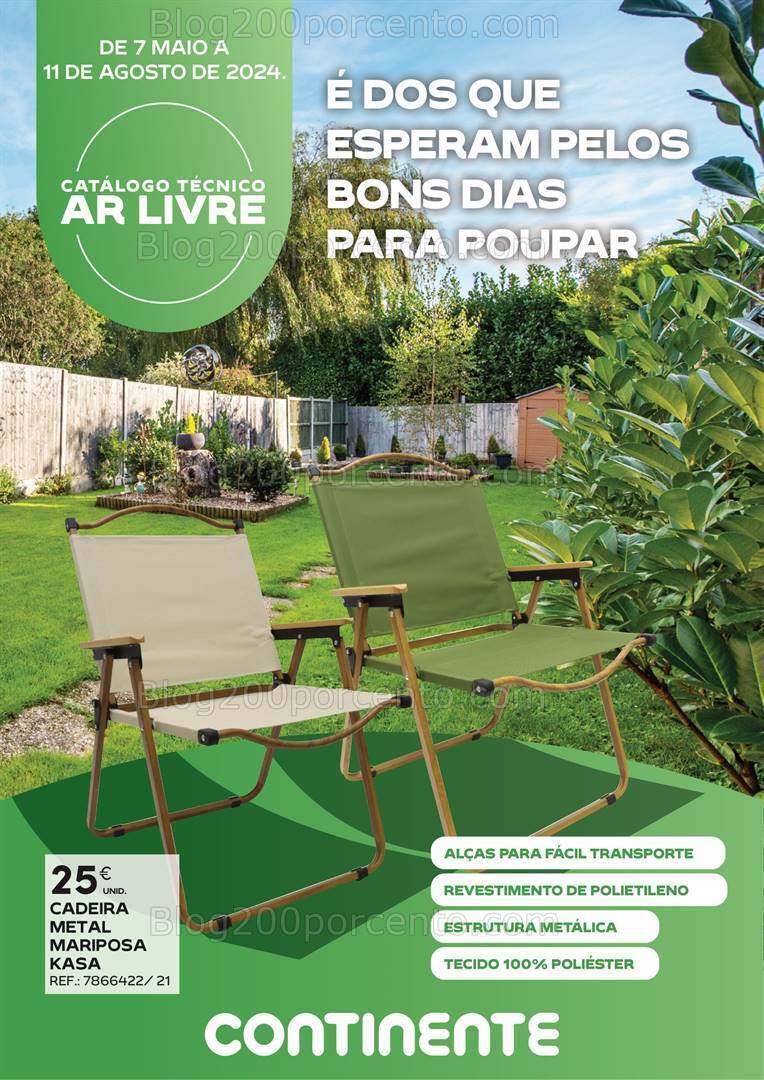 Antevisão Folheto CONTINENTE Catálogo Ar Livre Promoções até 11 agosto