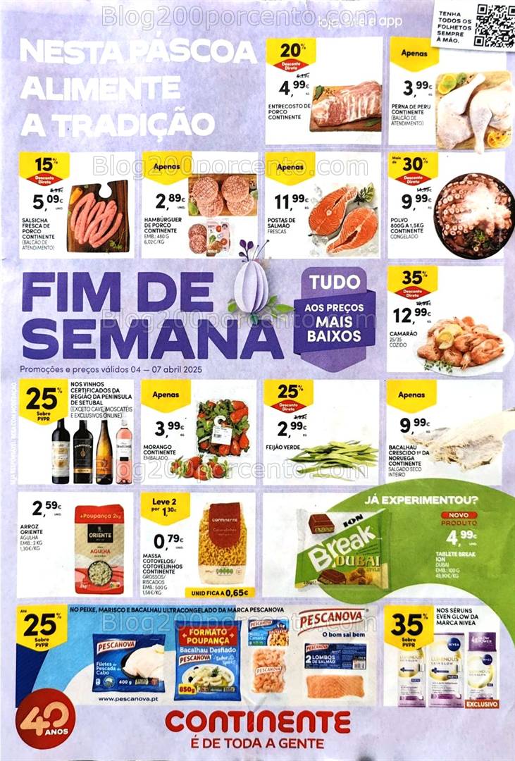 Antevisão Folheto CONTINENTE Promoções Fim de Semana - 4 a 7 abril