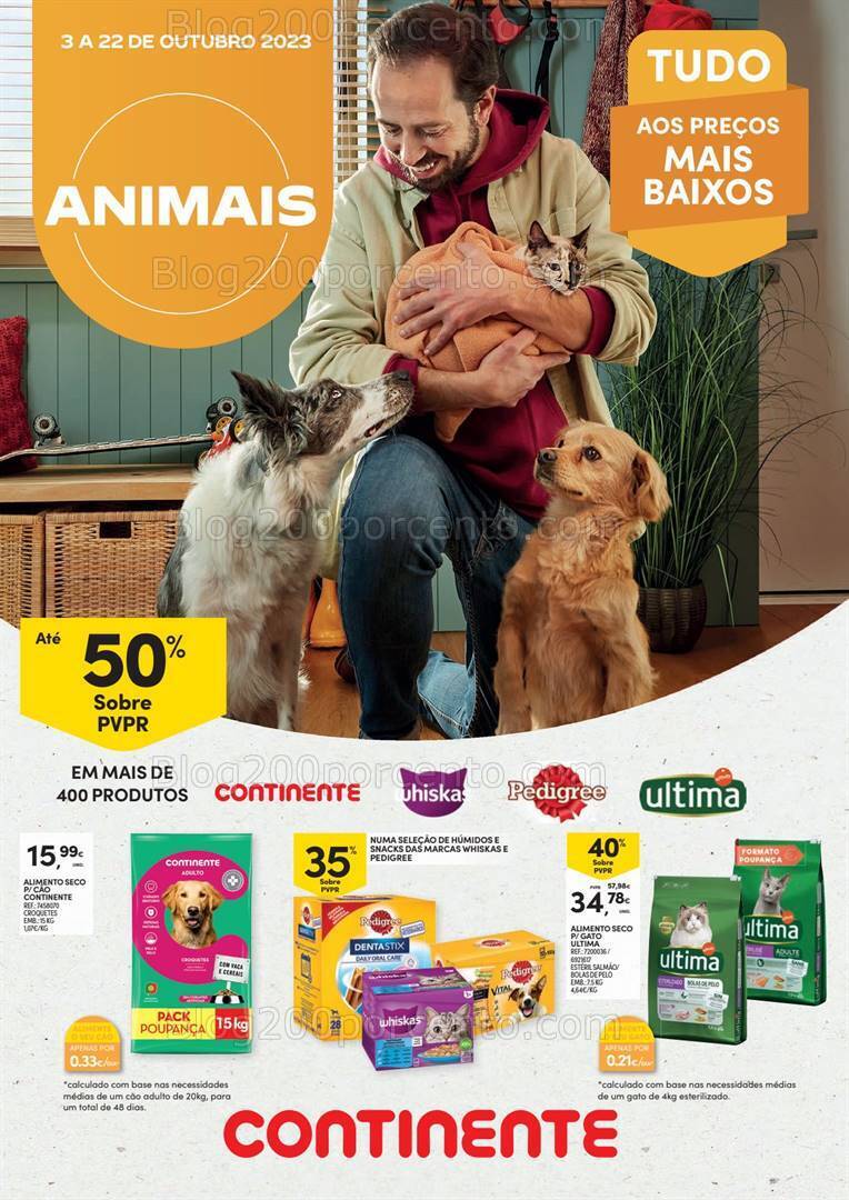 Antevisão Folheto CONTINENTE Pets Promoções de 3 a 22 outubro