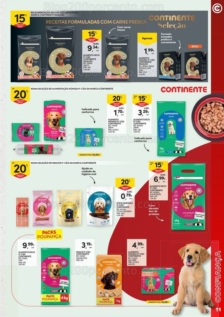 Antevisão Folheto CONTINENTE Pets Promoções de 3 a 22 outubro