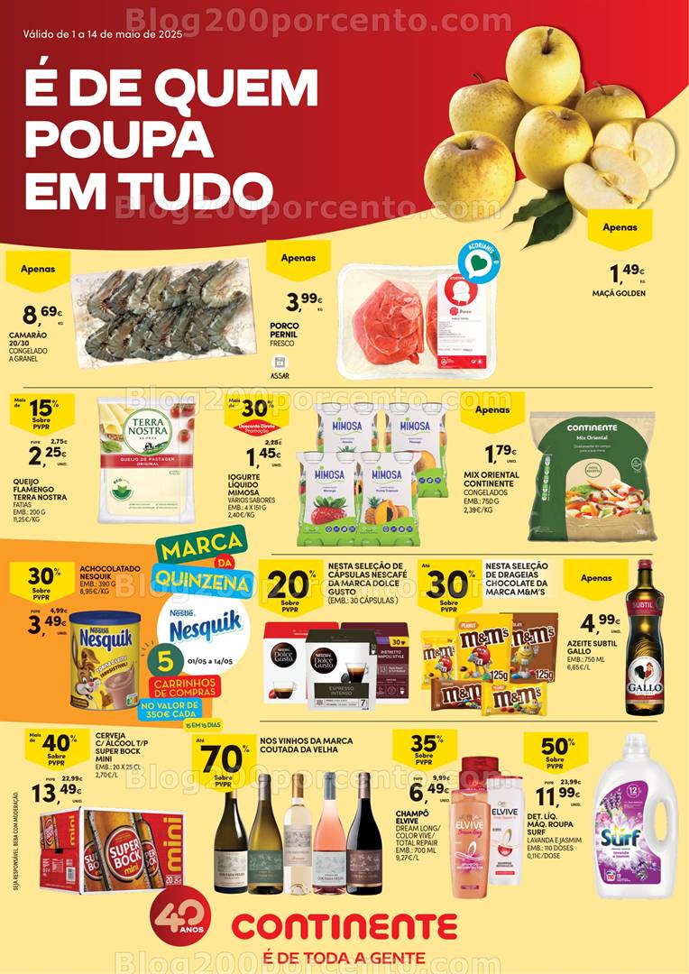 Antevisão Folheto CONTINENTE Promoções de 1 maio a 14 maio