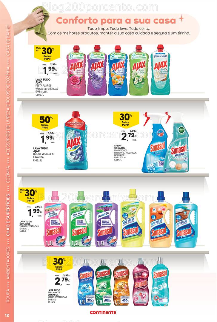 Antevisão Folheto CONTINENTE Açores Limpeza Promoções de 13 a 26 maio