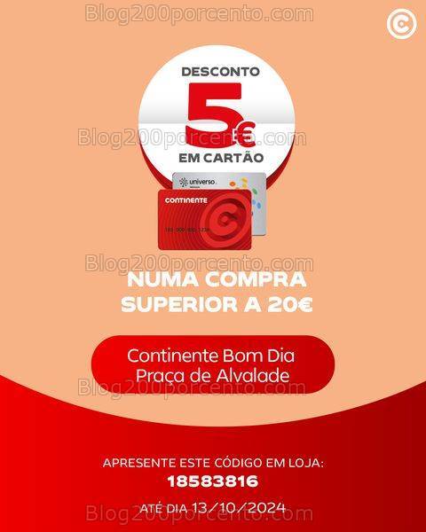 ALERTA - Novos códigos de desconto CONTINENTE Promoções até 13 outubro