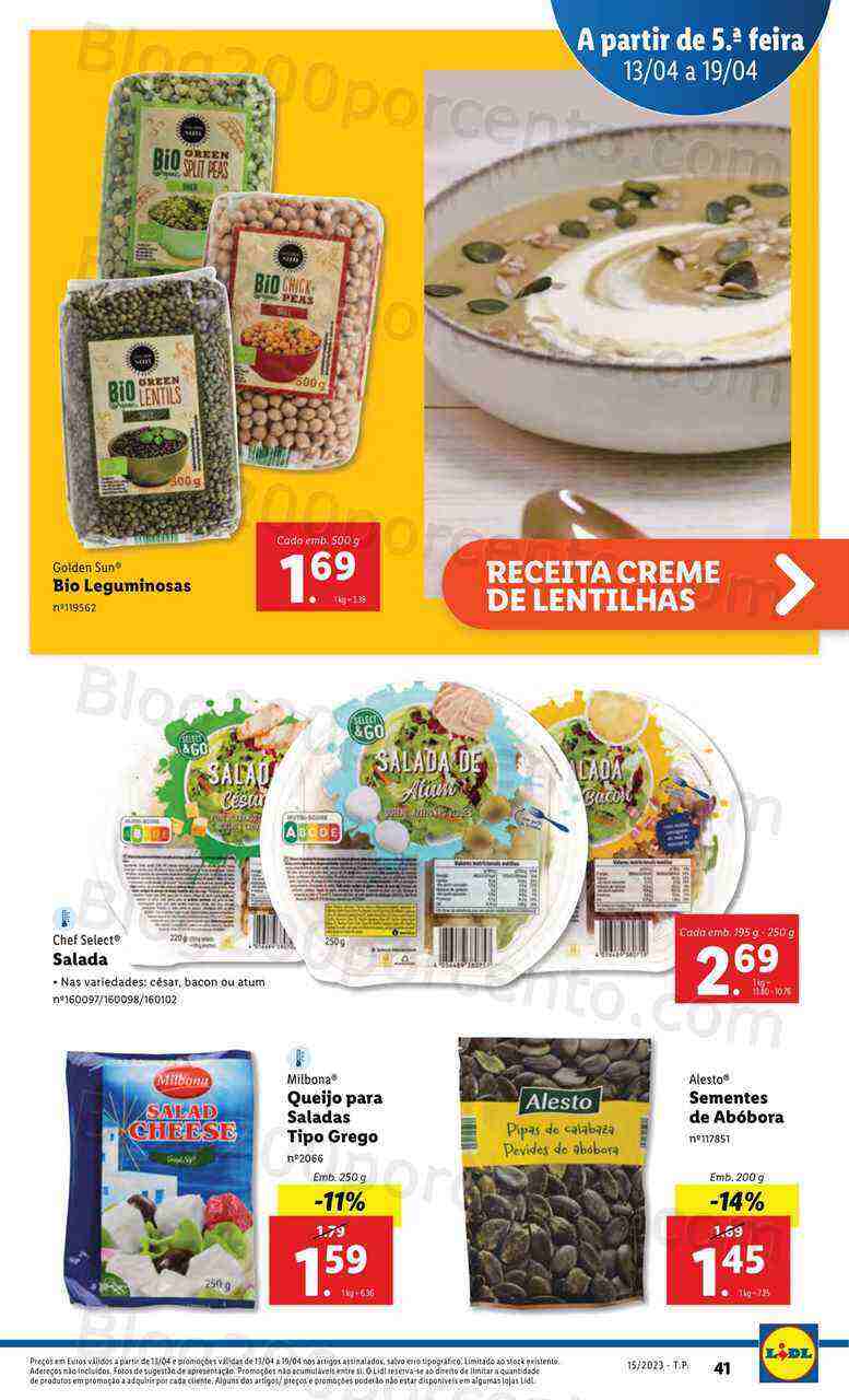 Antevisão Folheto LIDL Vida Saudável Promoções de 13 a 19 abril