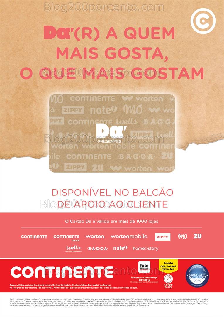 Antevisão Folheto CONTINENTE Dia da Mãe Promoções de 15 abril a 4 maio