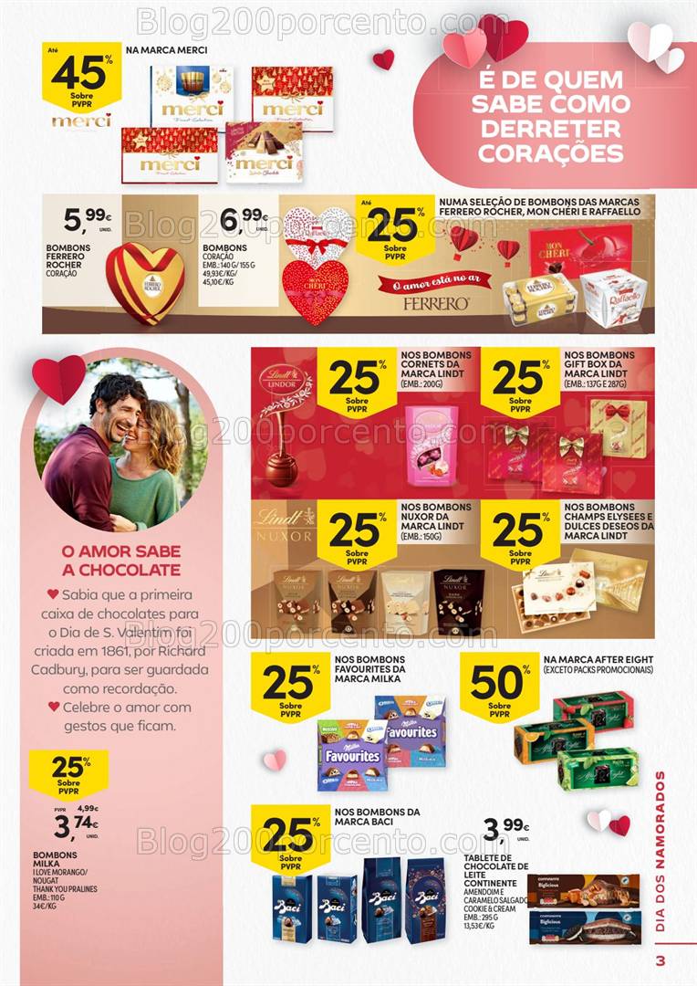 Antevisão Folheto CONTINENTE Especial Dia dos Namorados Promoções de 4 a 14 fevereiro